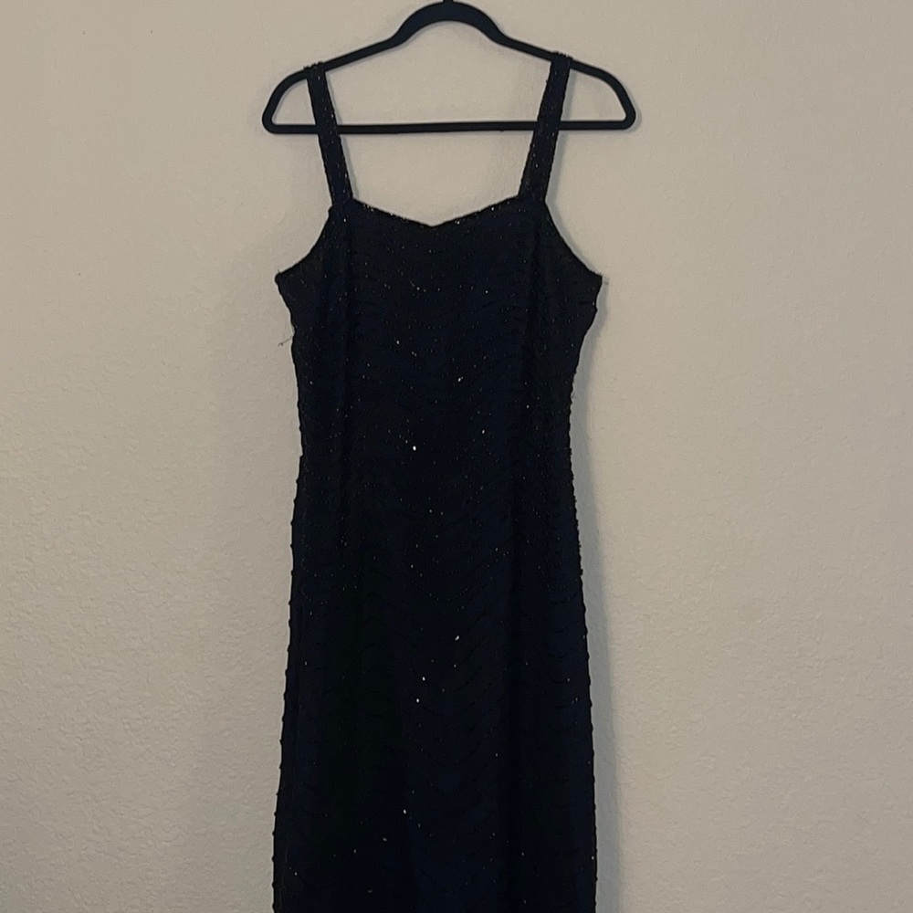 JMD New York Black long beaded dress size medium
